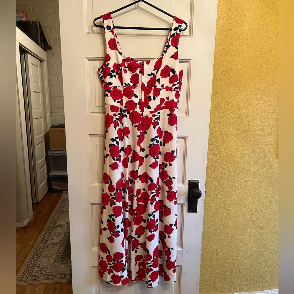 WAYF Tank Dress in Red Roses Print | size Large